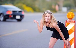 Blonde lady bangs herself with a toy and orgasms along the way too