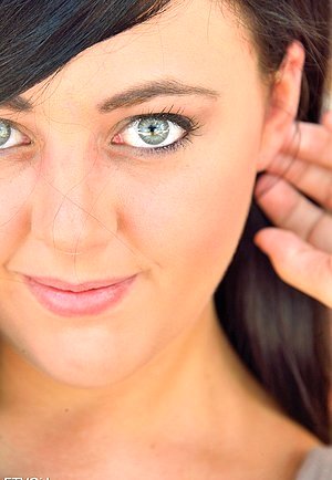 Slightly chubby teenage beauty shows her wet pussy on the road